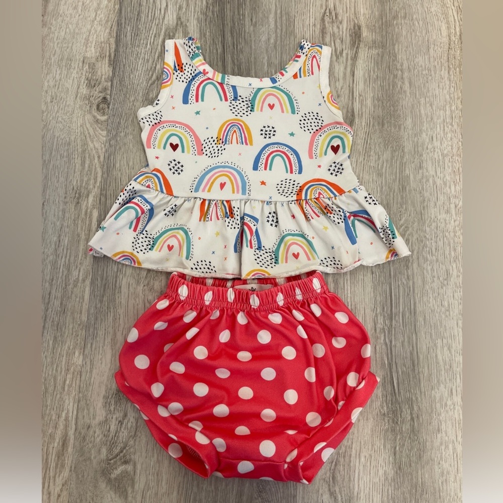Marie Nicole 6-12 m Girls rainbow Outfit